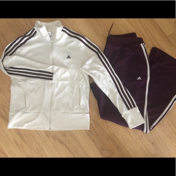 purple and white tracksuit